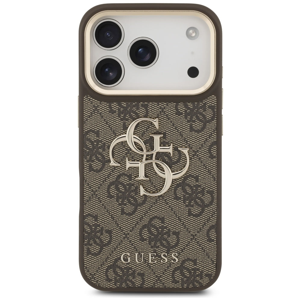 Case for Apple iPhone 17 Pro, Guess, Big 4G Classic Logo with Big Strap, Brown