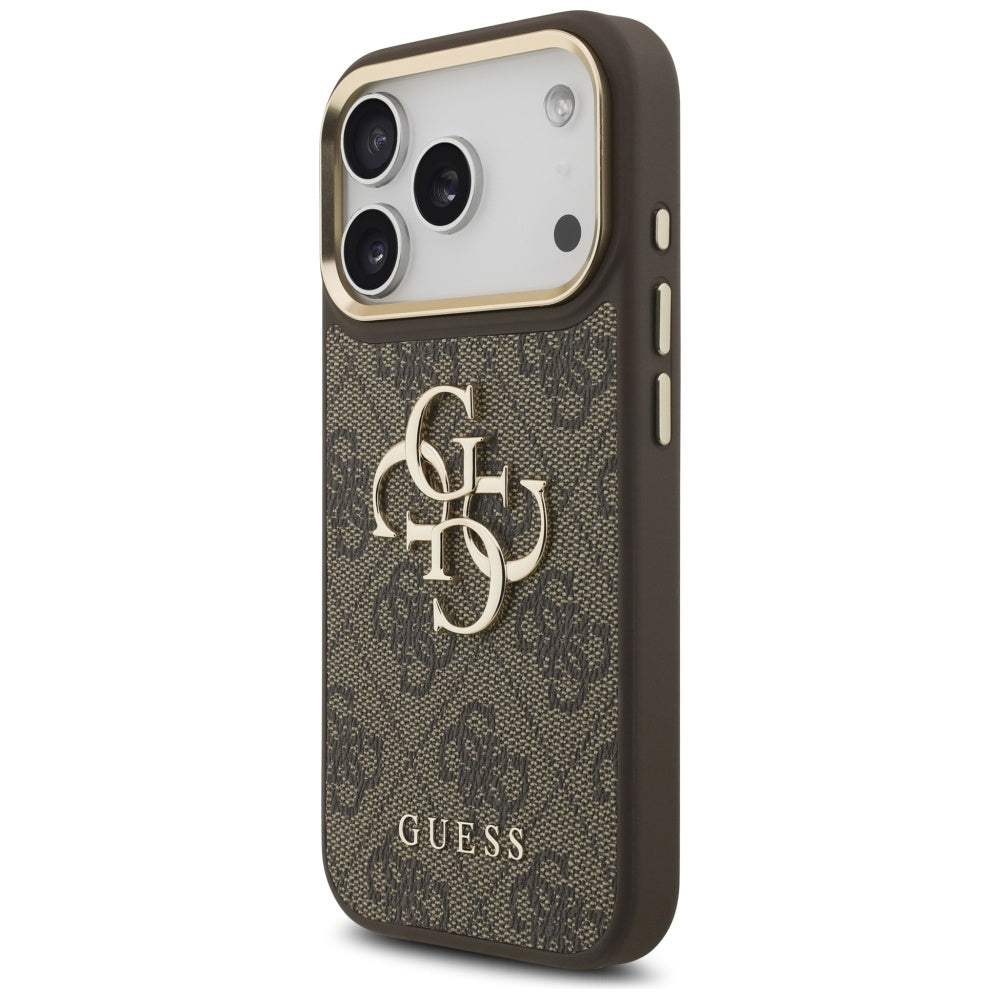 Case for Apple iPhone 17 Pro, Guess, Big 4G Classic Logo with Big Strap, Brown