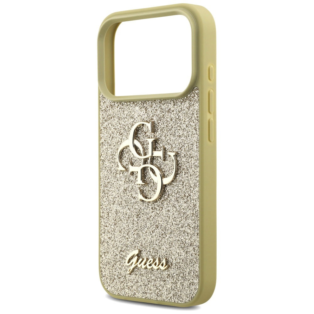 Étui pour Apple iPhone 17 Pro, Guess, Fixed Glitter Big 4G, Doré
