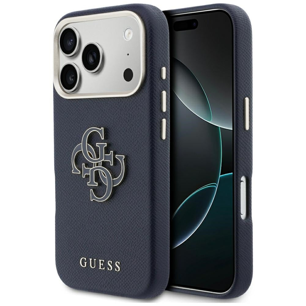 Case for Apple iPhone 17 Pro, Guess, Resin Logo, Blue