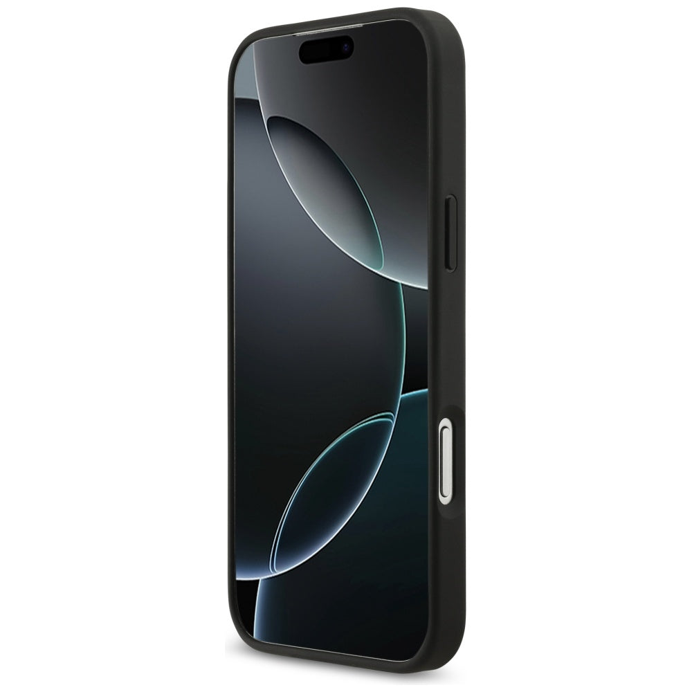 Case for Apple iPhone 17 Pro Max, Guess, 4G Grained Big and Classic Logo, Black