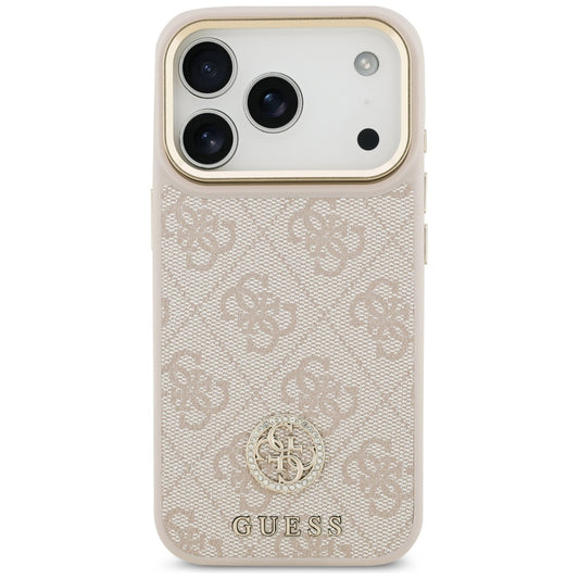 Hülle für Apple iPhone 17 Pro Max, Guess, 4G Strass Logo und Big Strap, Rosa