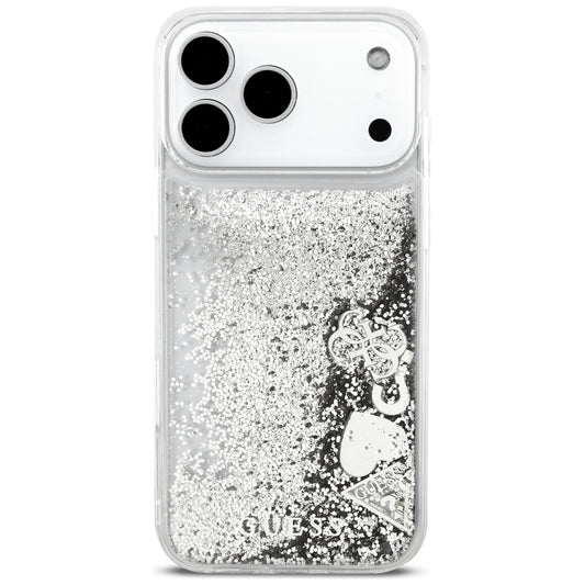 Étui pour Apple iPhone 17 Pro Max, Guess, Liquid Glitter Charms, Argenté
