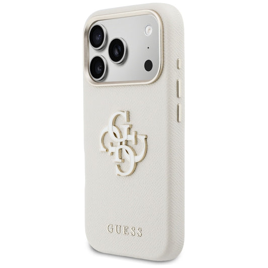 Case for Apple iPhone 17 Pro Max, Guess, Resin Logo, Beige