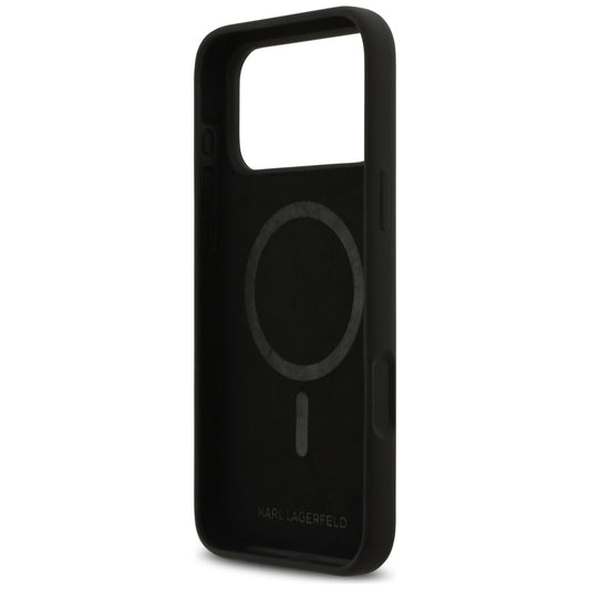 Étui pour Apple iPhone 17 Pro Max, Karl Lagerfeld, Sketch and Logo Karl & Choupette, Noir