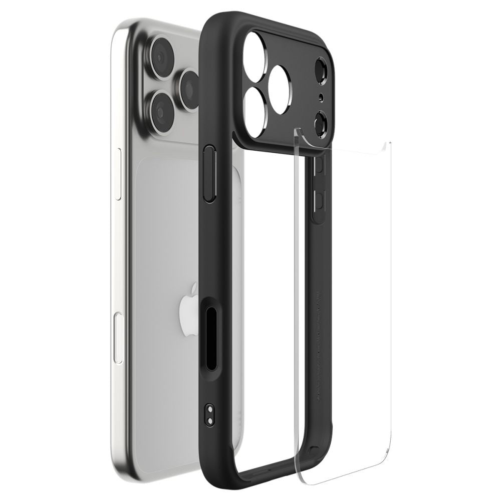 Hülle für Apple iPhone 17 Pro Max, Spigen, Ultra Hybrid, Mattschwarz ACS10279