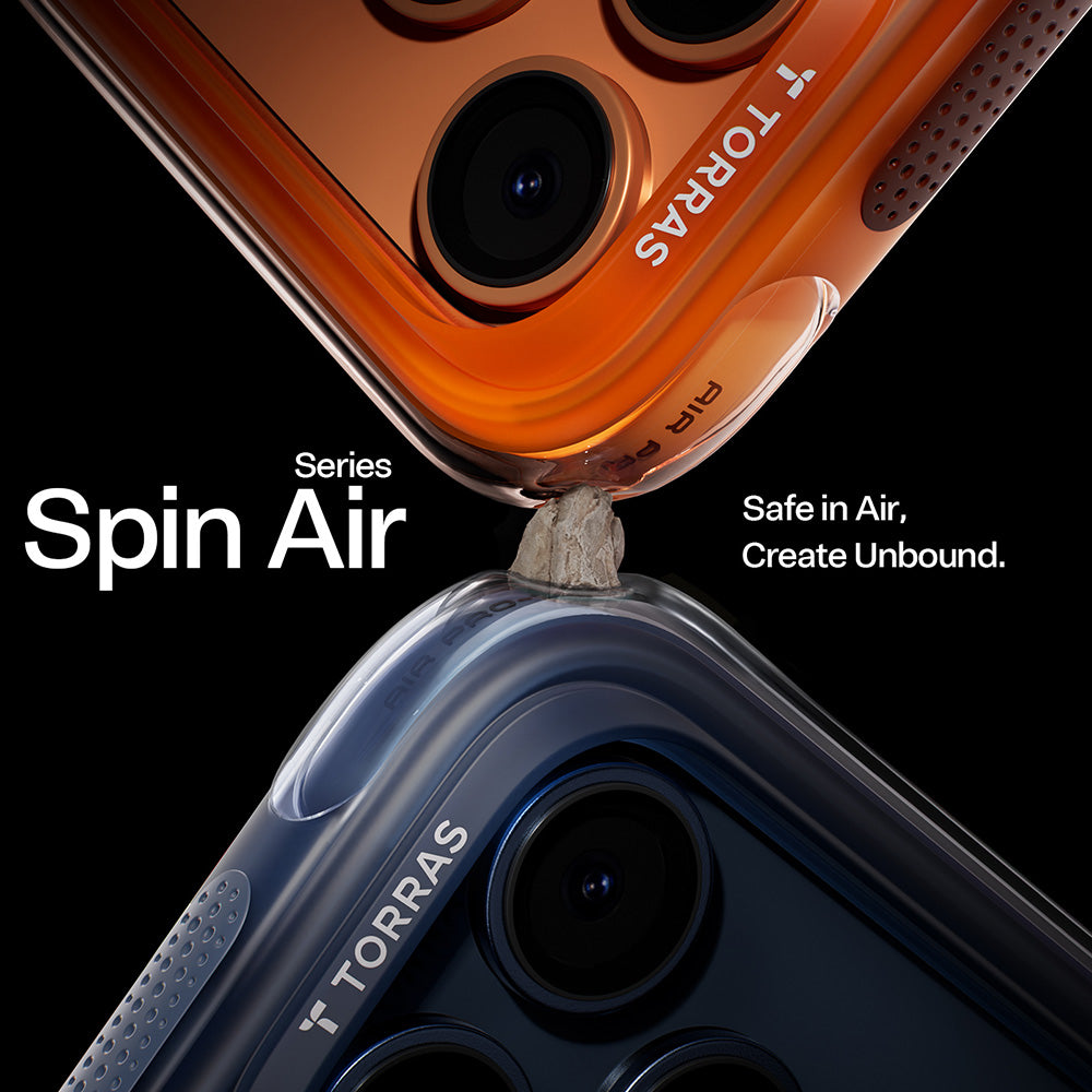 MagSafe Hülle für Apple iPhone 17 Pro Max, Torras, Ostand Spin Air, Blau