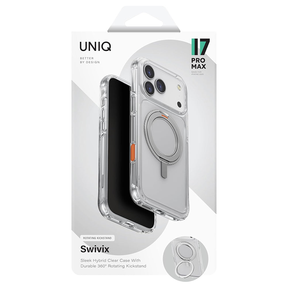 Étui pour Apple iPhone 17 Pro Max, UNIQ, Swivix, Argenté