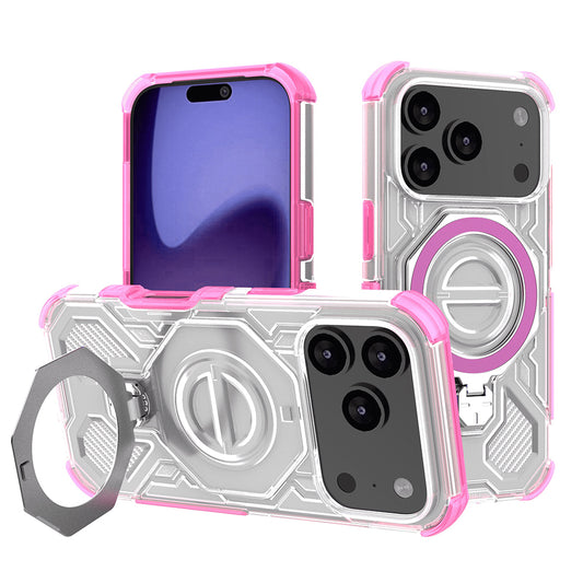 Étui pour Apple iPhone 17 Pro, Techsuit, Carbon Shield Pro, Rose.