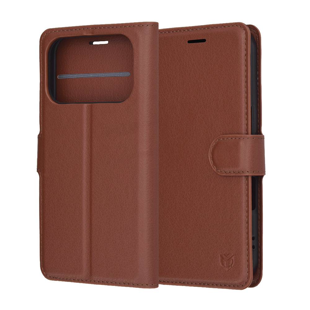 Étui pour Apple iPhone 17 Pro, Techsuit, Leather Folio, Marron