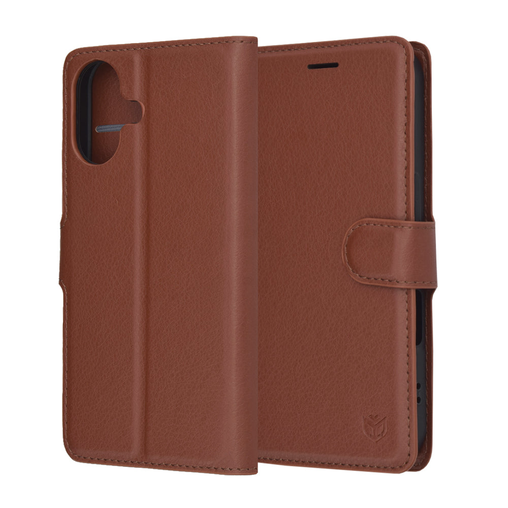 Étui pour Apple iPhone 17, Techsuit, Leather Folio, Marron