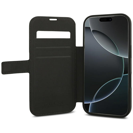 Coque pour Apple iPhone 18 Pro / 17 Pro, Guess, Logo Métal 4G, Noire