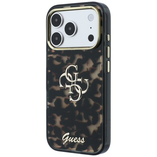 Coque pour Apple iPhone 18 Pro / 17 Pro, Guess, IML 4G Metal Script, Marron