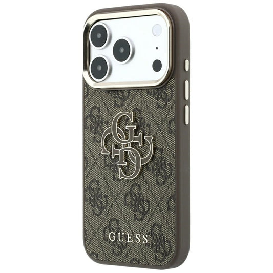 Coque pour Apple iPhone 18 Pro Max / 17 Pro Max, Guess, Logo Résine 4G Grand, Marron