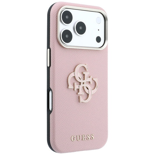 Hülle für Apple iPhone 18 Pro Max / 17 Pro Max, Guess, Geprägtes großes Harzlogo, Rosa