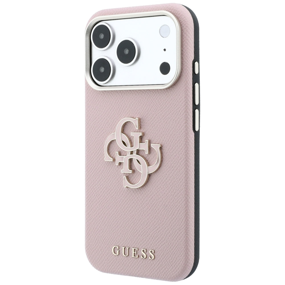 Hülle für Apple iPhone 18 Pro Max / 17 Pro Max, Guess, Geprägtes großes Harzlogo, Rosa