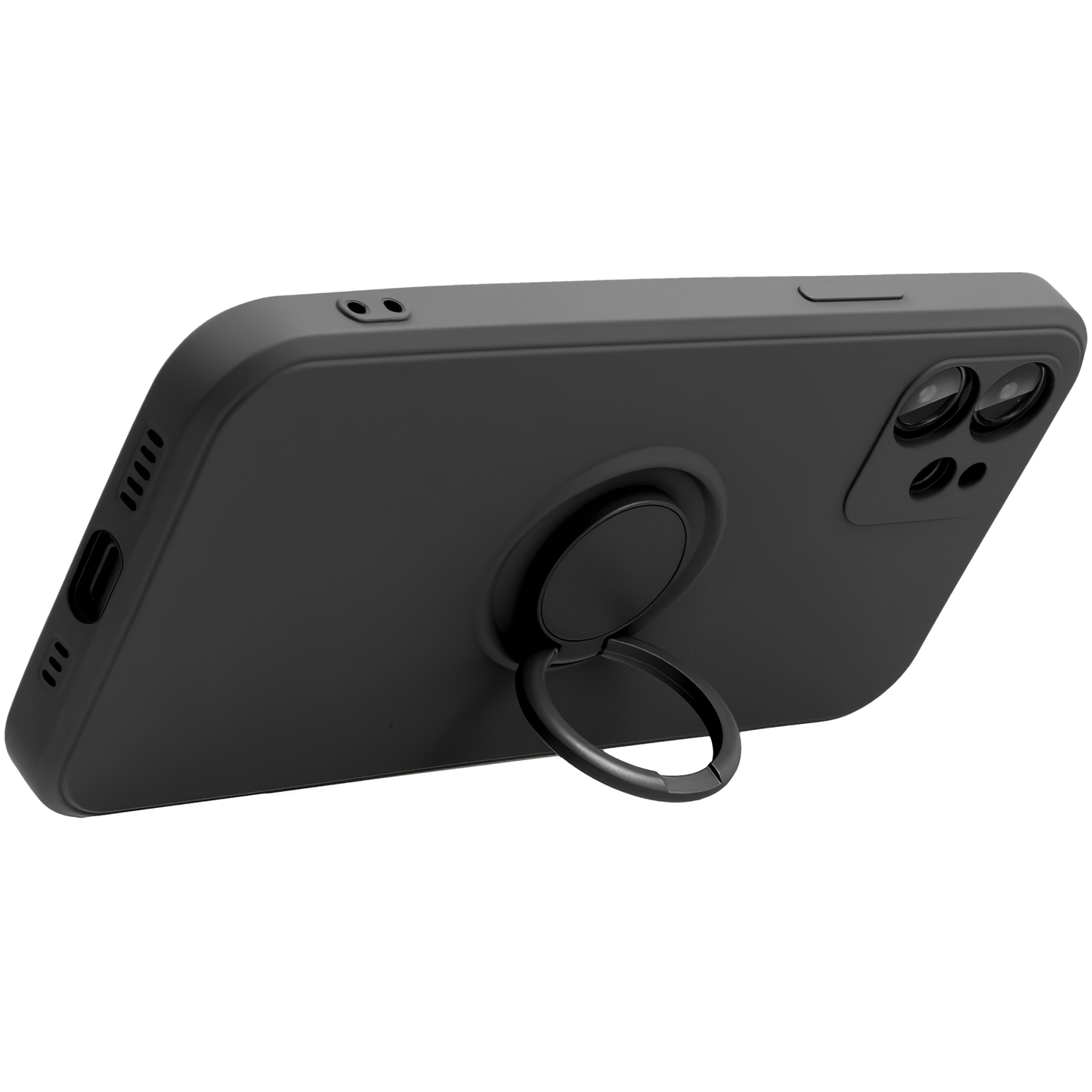 Coque pour Apple iPhone 16 Plus, OEM, Silicone Ring, Noire