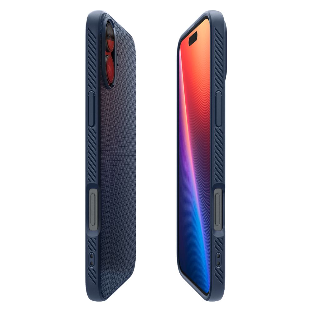 Coque pour Apple iPhone 16, Spigen, Liquid Air, Bleu ACS08195