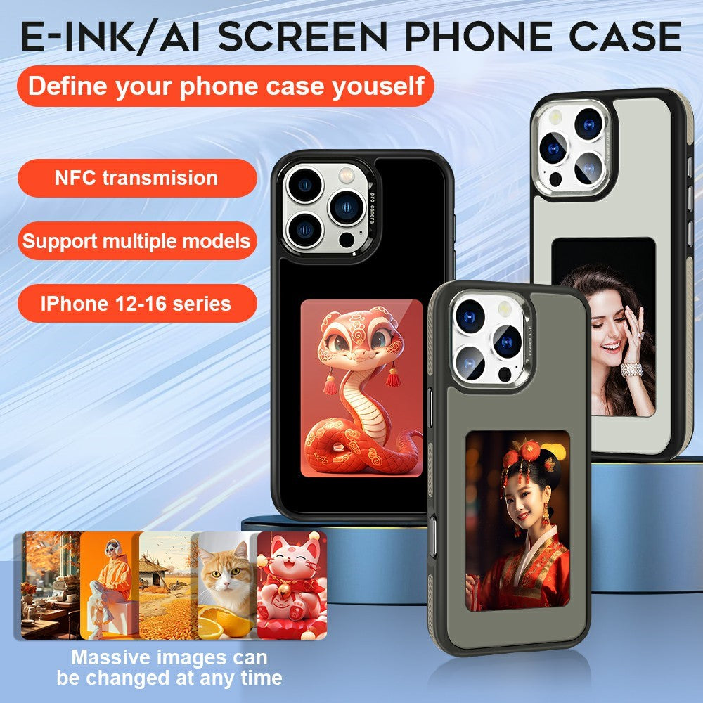 Coque pour Apple iPhone 16 Pro, OEM, Écran Personnalisé E-Ink (4 pouces), Blanc