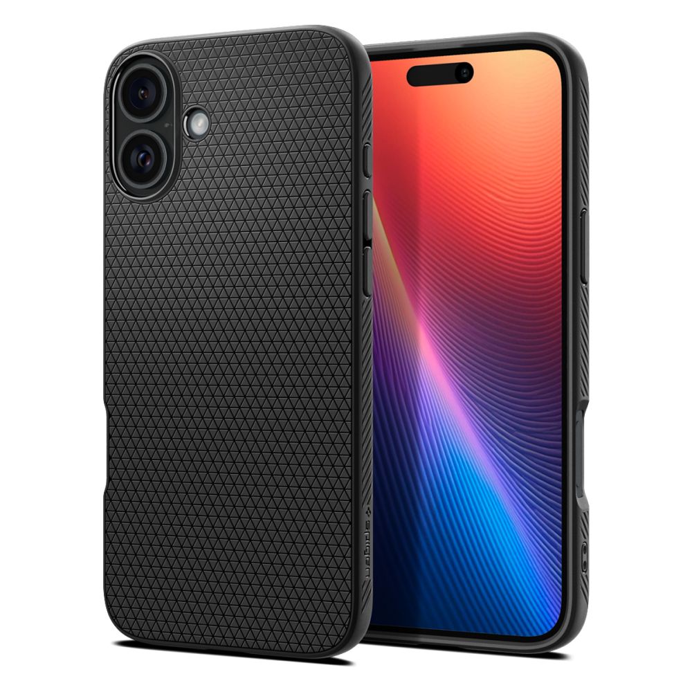 Étui pour Apple iPhone 16, Spigen, Liquid Air, Noir Mat ACS08194