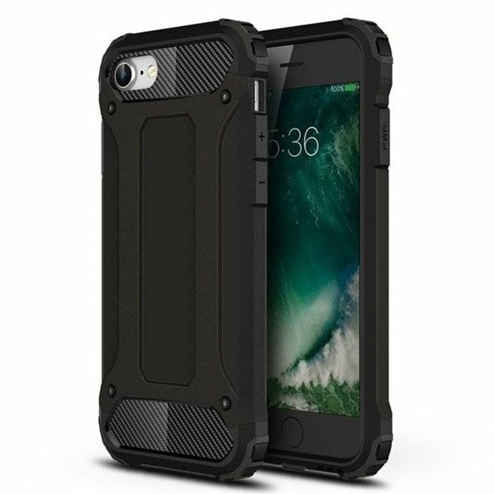 Coque pour Apple iPhone SE (2022) / SE (2020) / 8 / 7, Techsuit, Hybrid Armor, Noire