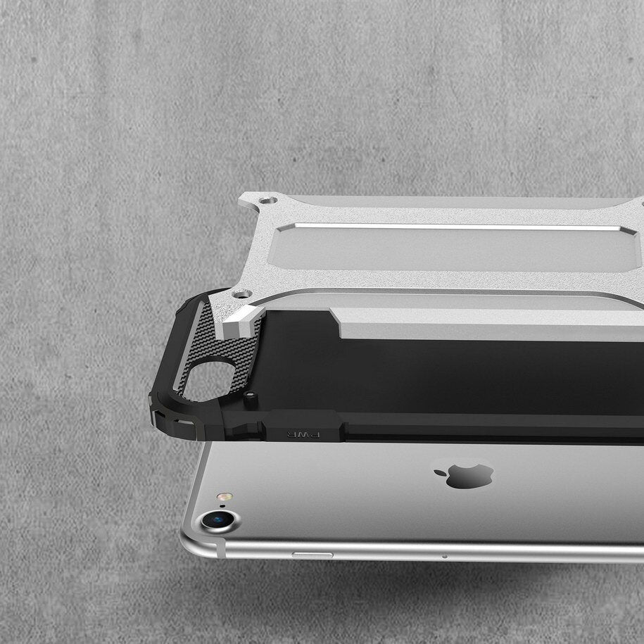 Coque pour Apple iPhone SE (2022) / SE (2020) / 8 / 7, Techsuit, Hybrid Armor, Noire
