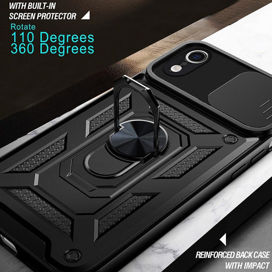Coque pour Apple iPhone XR, Techsuit, CamShield, Noire