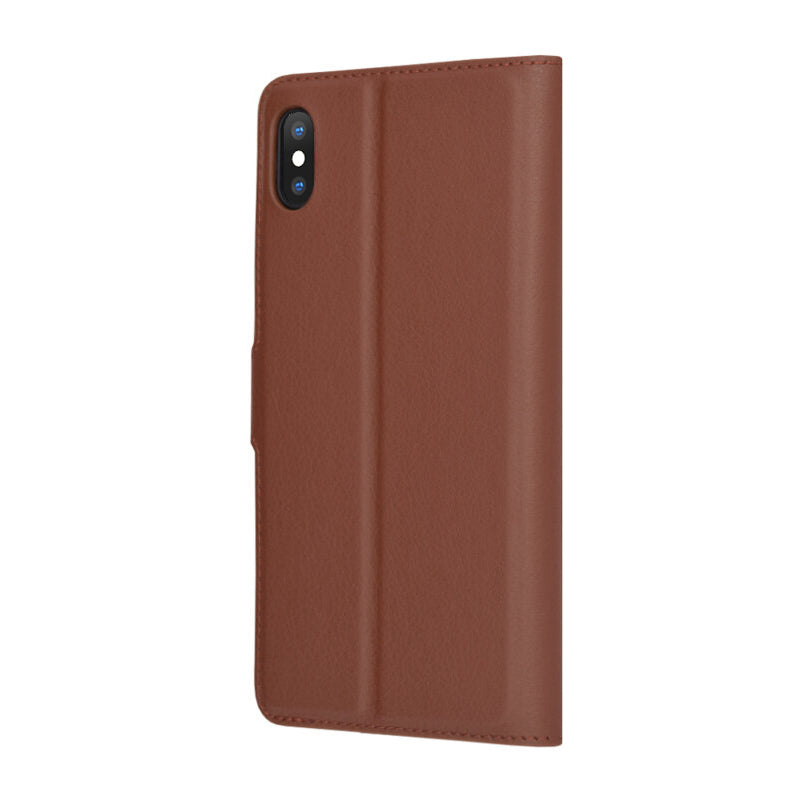 Coque pour Apple iPhone XS Max, Techsuit, Leather Folio, Marron