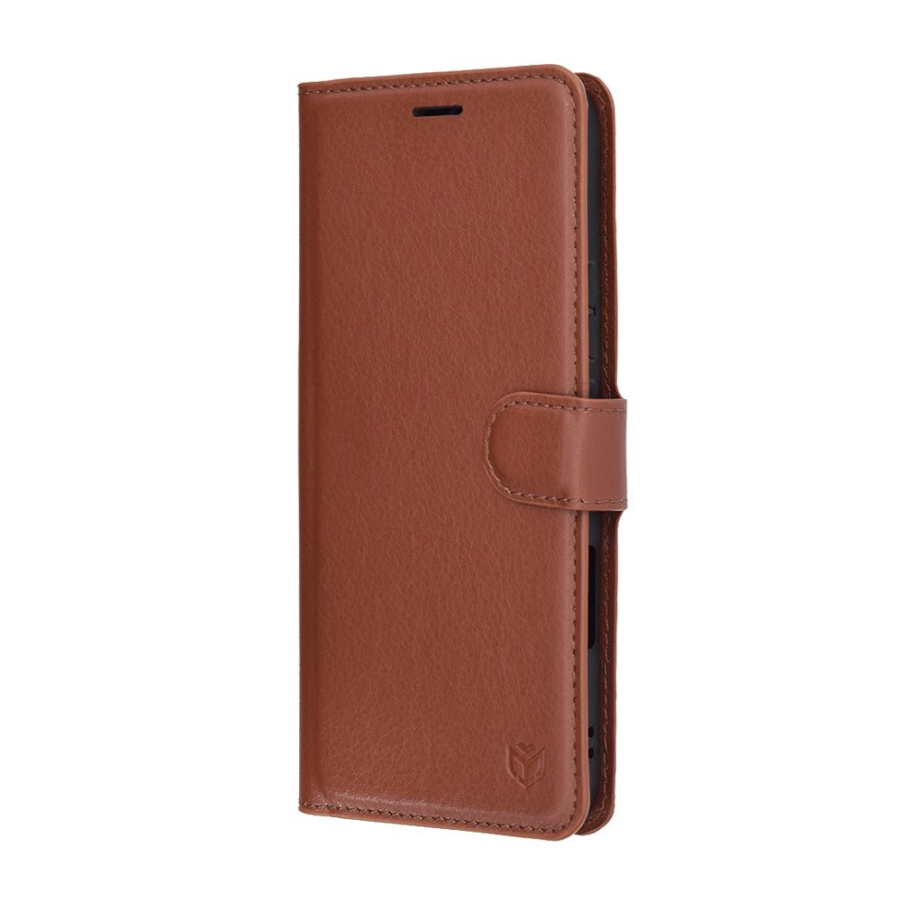 Coque pour Honor 400 Lite, Techsuit, Leather Folio, Marron
