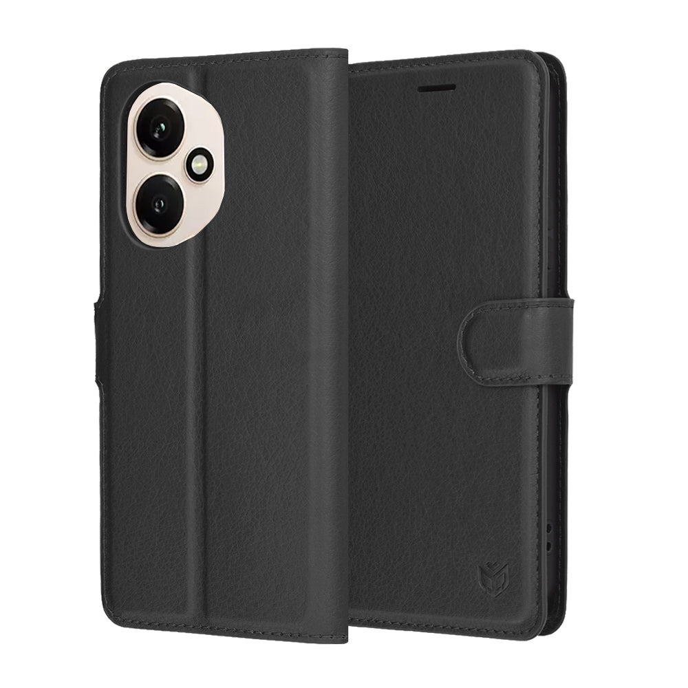 Coque pour Honor 400, Techsuit, Leather Folio, Noire
