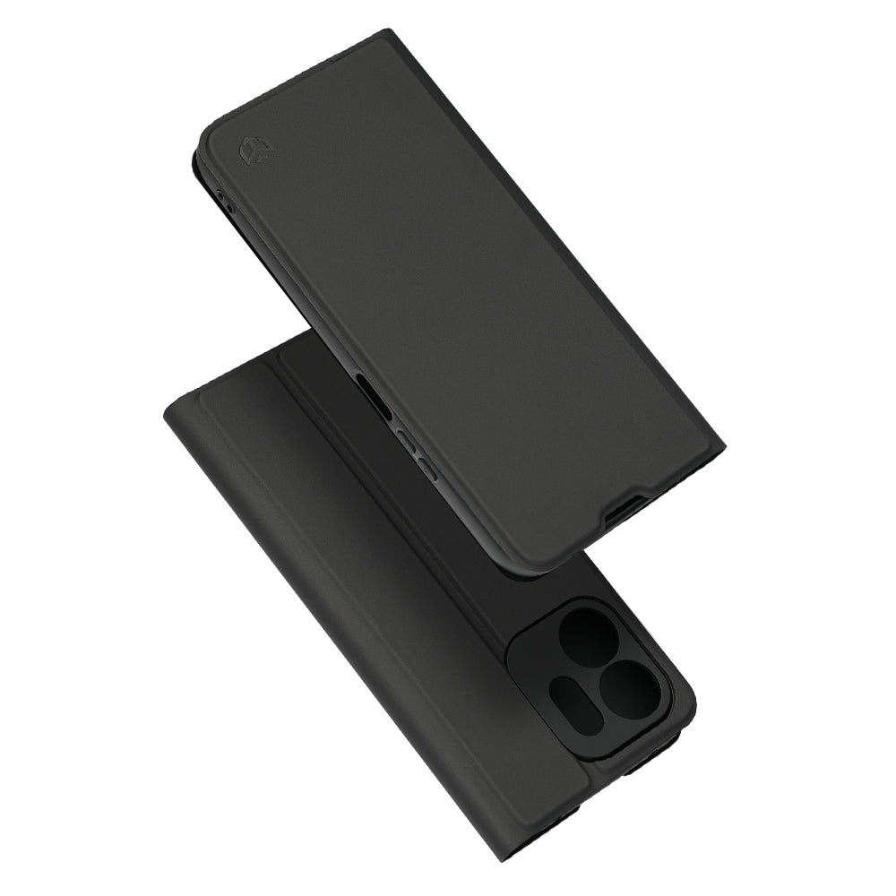 Coque pour Honor 600 Smart, Techsuit, Magskin Book Long Blitz Cutout, Noire