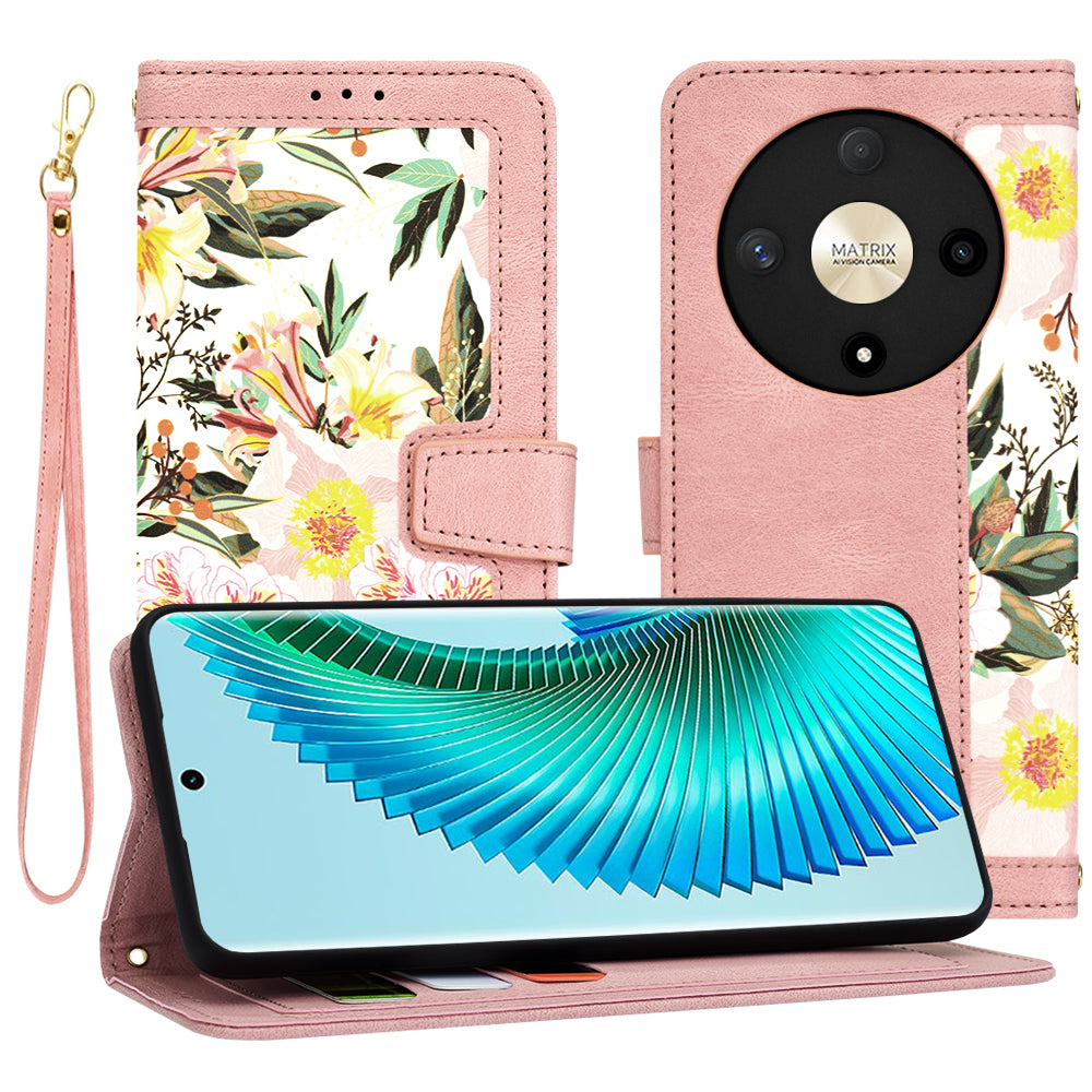 Coque pour Honor Magic6 Lite, Techsuit, FlipCraft, Rose