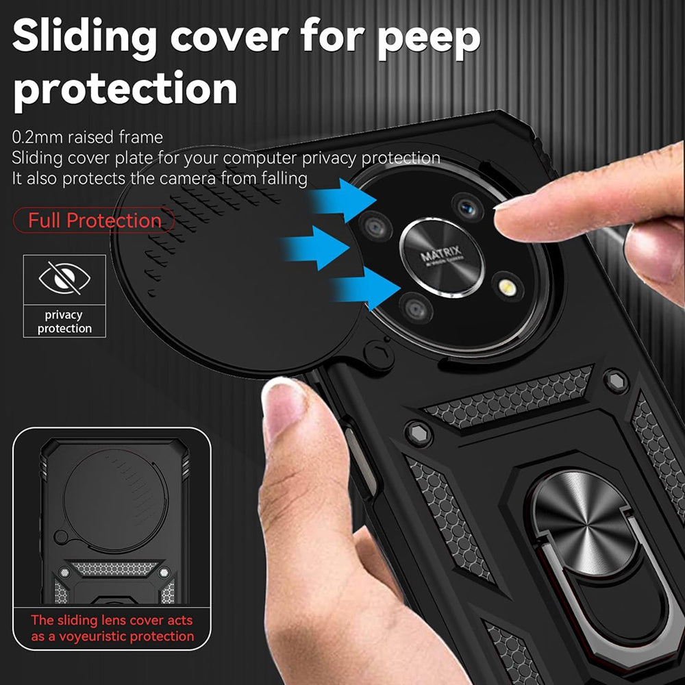 Case for Honor Magic8 Lite, Techsuit, CamShield, Black