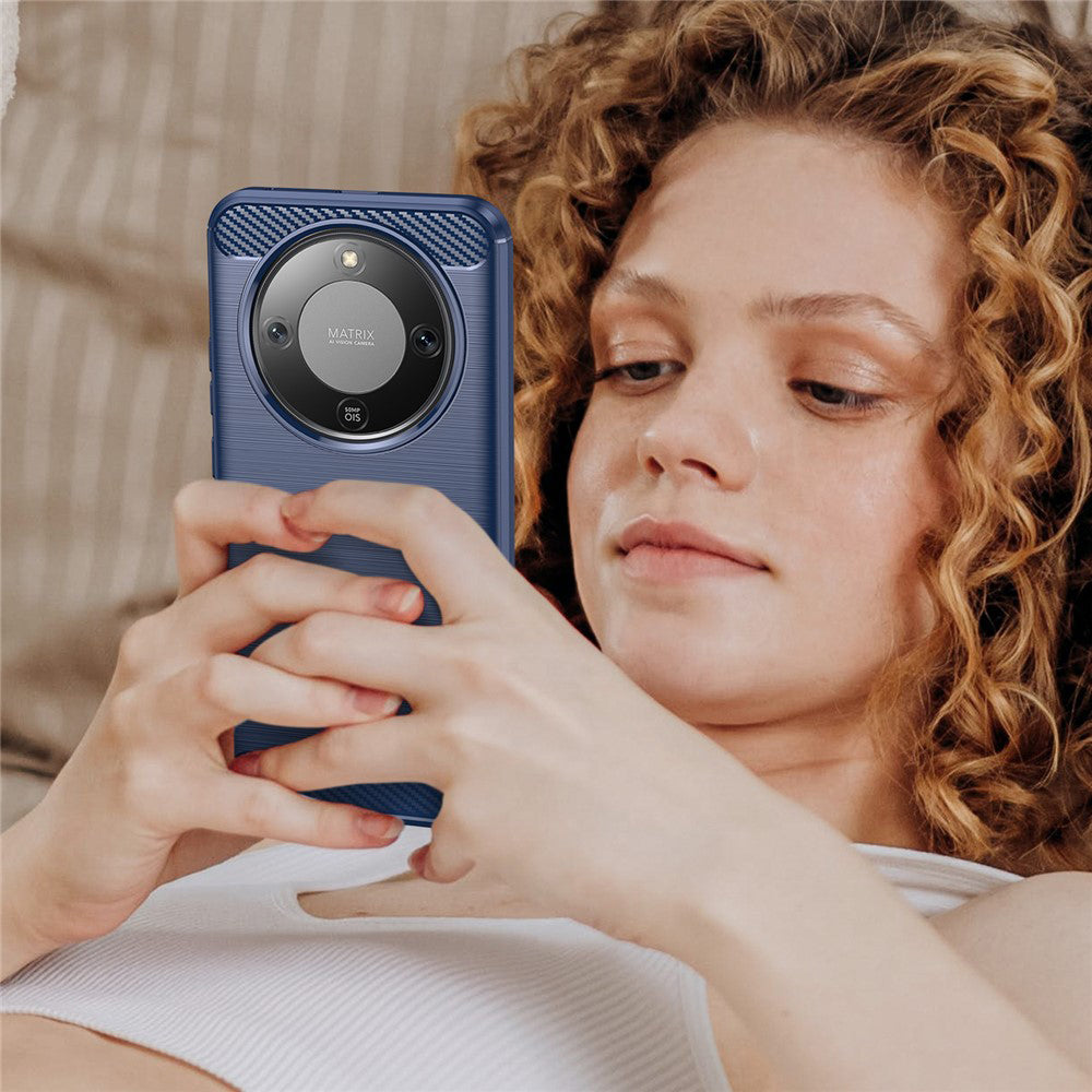 Hülle für Honor Magic8 Lite, Techsuit, Carbon, Blau