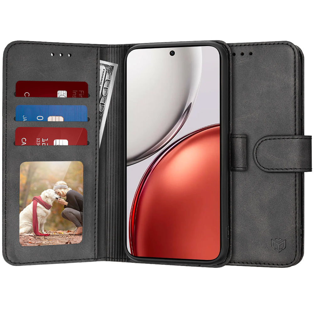Hülle für Honor Magic8 Lite, Techsuit, Diary Book, Schwarz