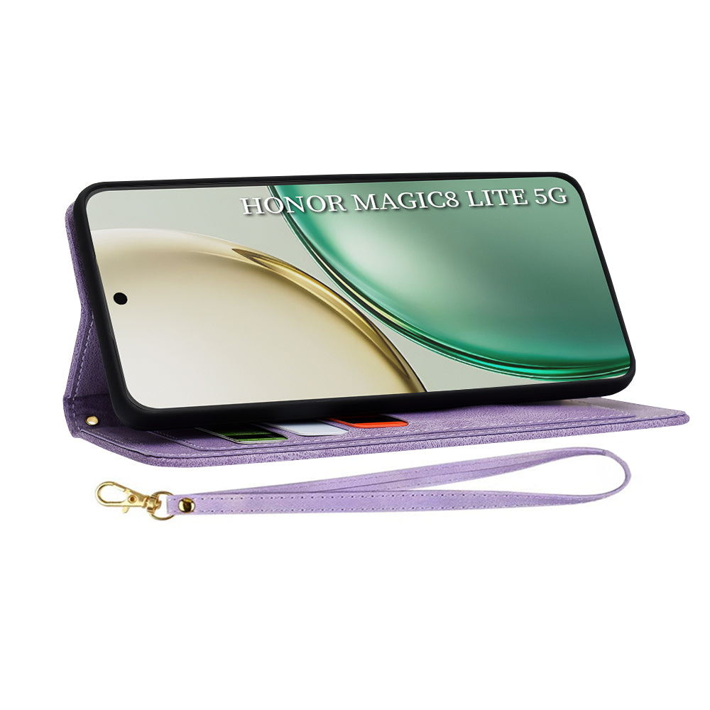 Hülle für Honor Magic8 Lite, Techsuit, FlipCraft, Lila