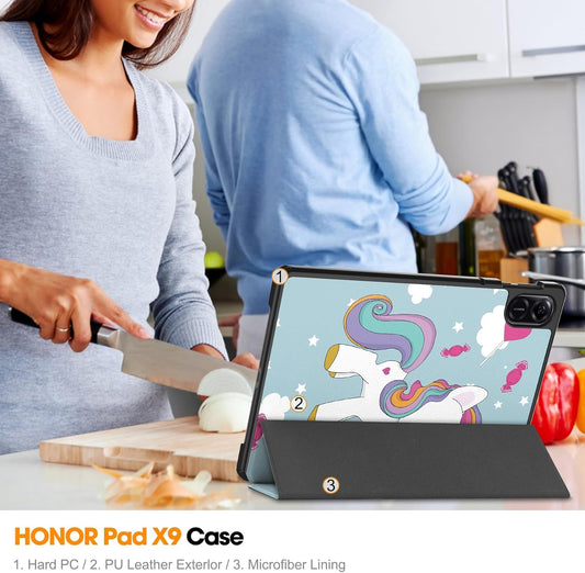 Coque pour Honor Pad X8a, Techsuit, FoldPro Unicorn, Multicolore