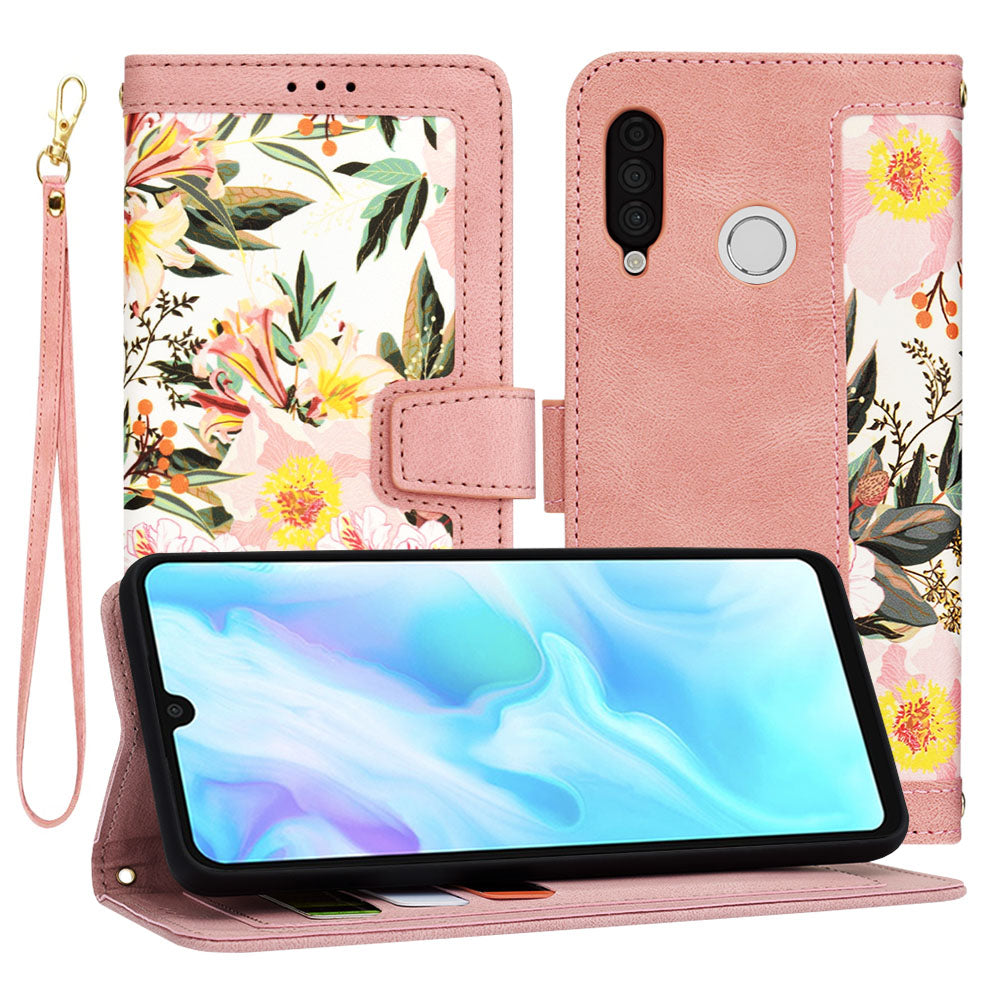 Coque pour Huawei P30 lite New Edition / P30 lite, Techsuit, FlipCraft, Rose