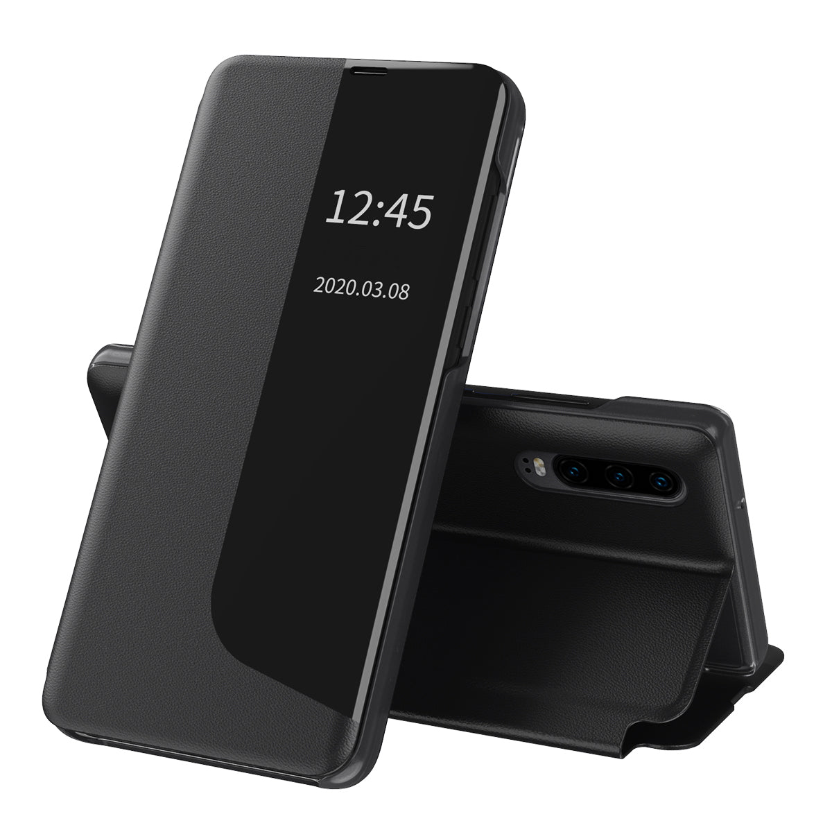 Coque pour Huawei P30, Techsuit, eFold, Noire
