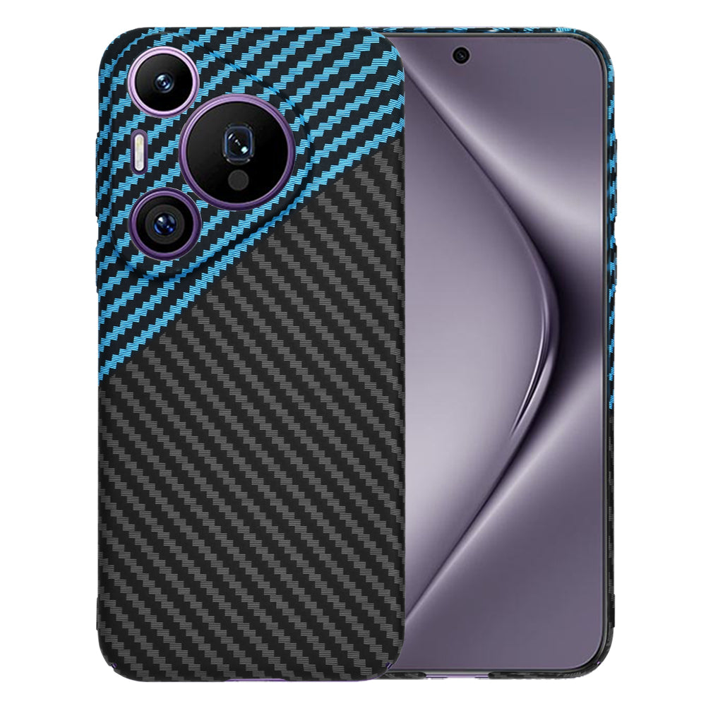 Coque pour Huawei Pura 70 Pro, Techsuit, Carbonite FiberShell, Noir Bleu