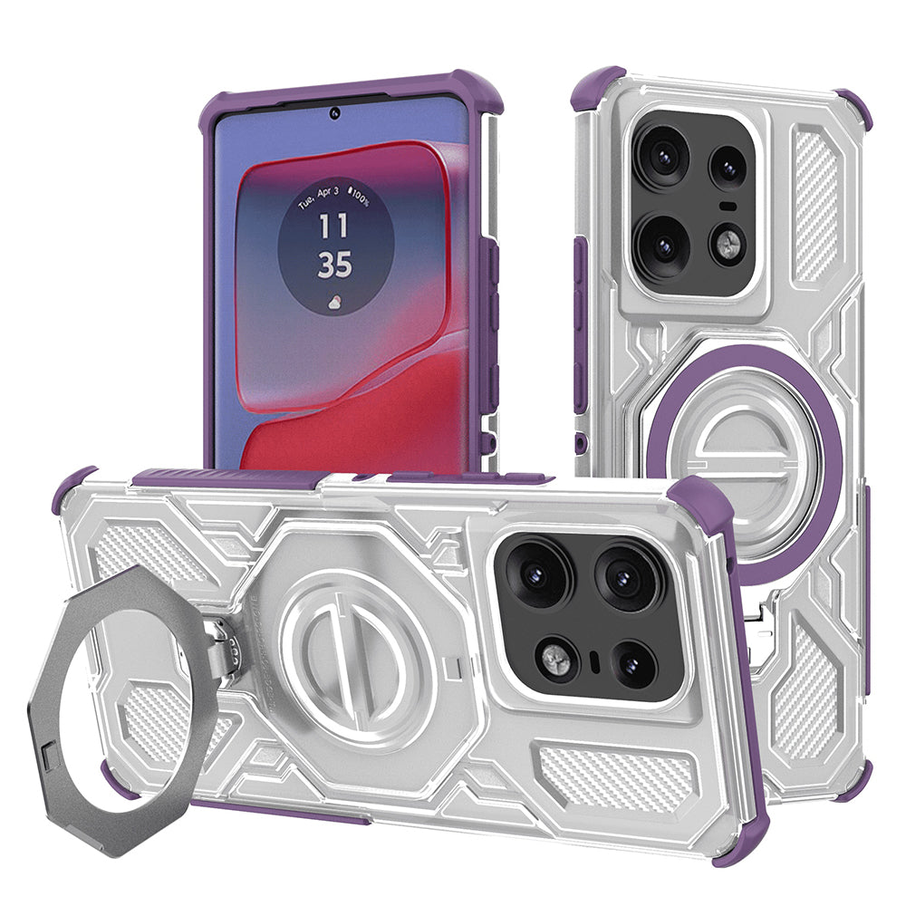 Coque pour Motorola Edge 50 Pro, Techsuit, Carbon Shield Pro, Violet