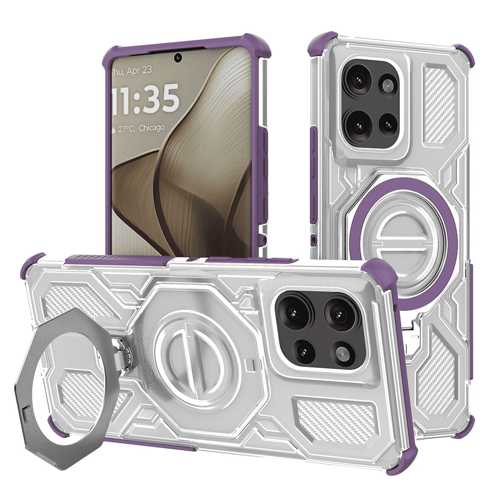 Coque pour Motorola Edge 50, Techsuit, Carbon Shield Pro, Violet