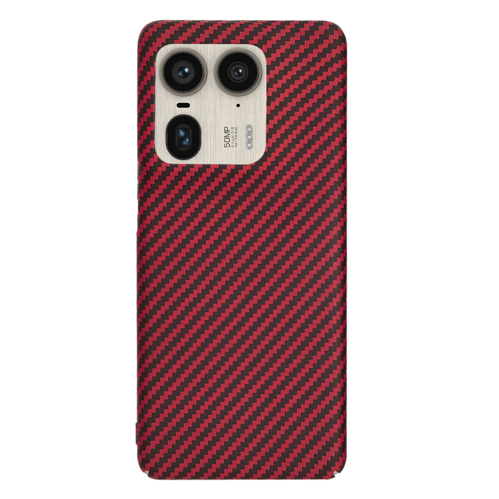 Coque pour Motorola Edge 50 Ultra, Techsuit, Carbonite FiberShell, Rouge