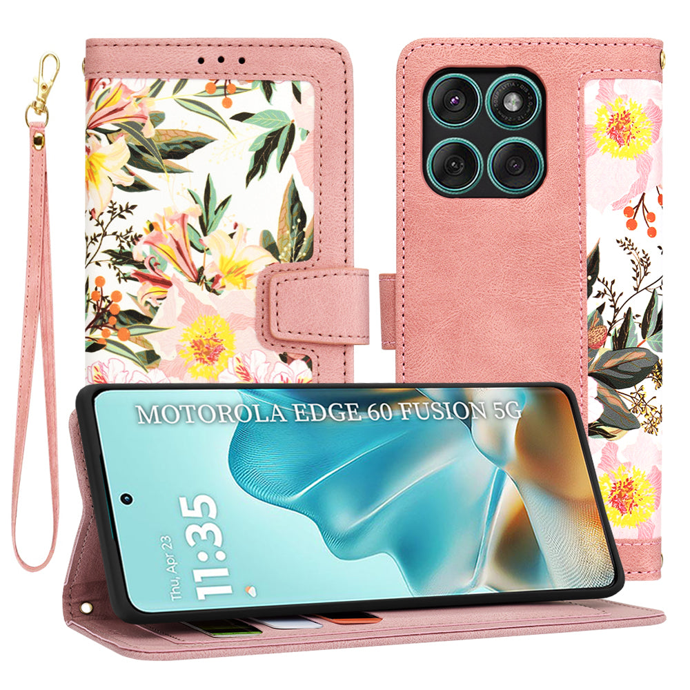 Coque pour Motorola Edge 60 Fusion / Edge 60, Techsuit, FlipCraft, Rose