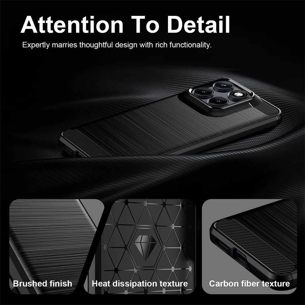Étui pour Motorola Edge 70 Fusion, Techsuit, Carbone, Noir