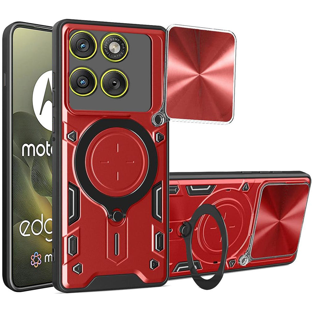 Hülle für Motorola Edge 70, Techsuit, CamGuard Pro, Rot
