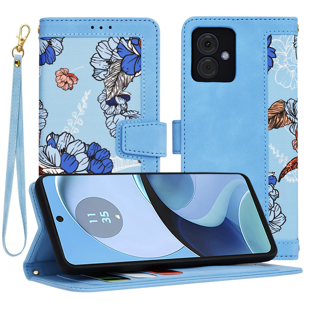 Coque pour Motorola Moto G14, Techsuit, FlipCraft, Bleu