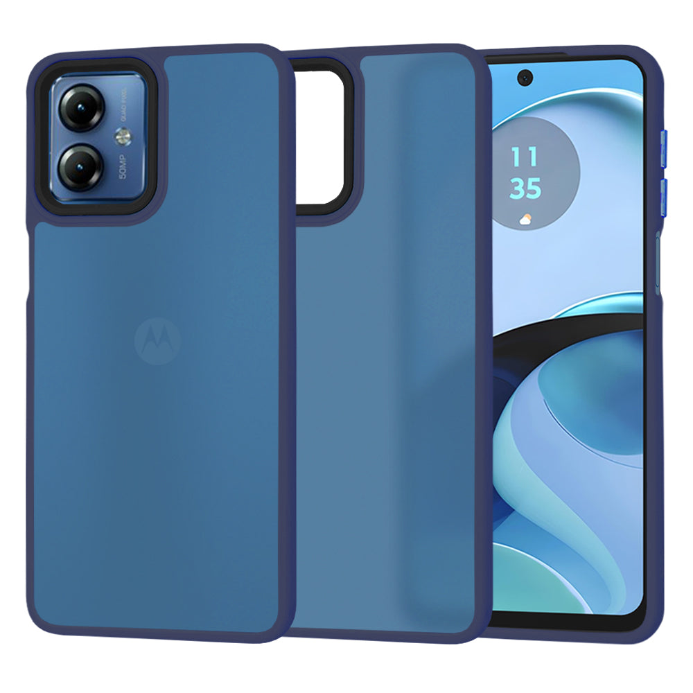 Coque pour Motorola Moto G14, Techsuit, HaloFrost, Bleu marine
