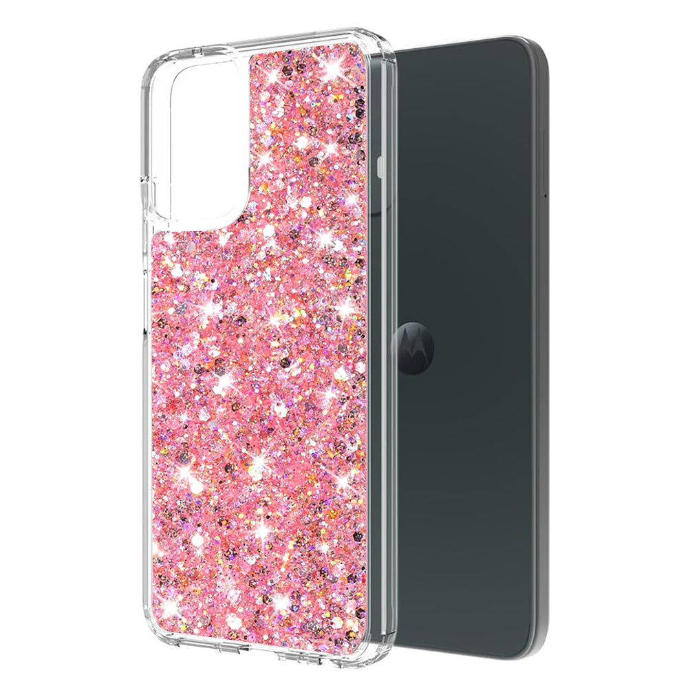 Coque pour Motorola Moto G14, Techsuit, Paillettes Scintillantes, Rose