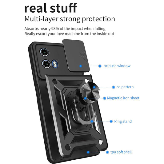 Hülle für Motorola Moto G71 5G, Techsuit, CamShield, Schwarz